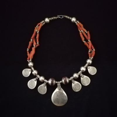 Handmade Tuareg Necklace with Silver Spirals: A Tribute to Amazigh Craftsmanship beauty