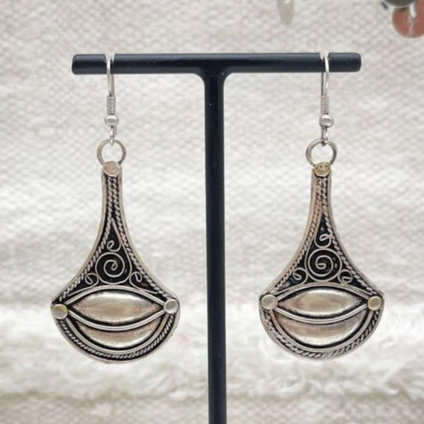 Artisan Earrings | Handcrafted Silver with Amazigh and Berber Influence | Zoos Jewelry Discount